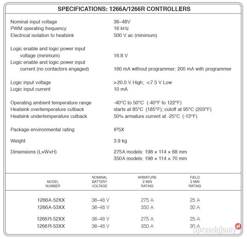 ORYGINALNY CURTIS 1266R5351 36V48V 350A lubuskie Gorzów Wielkopolski