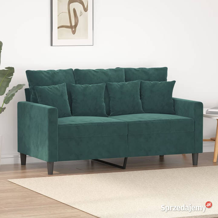 Sofa 2osobowa ciemnozielona 120 tapicerowana Sofy i kanapy Warszawa sprzedam