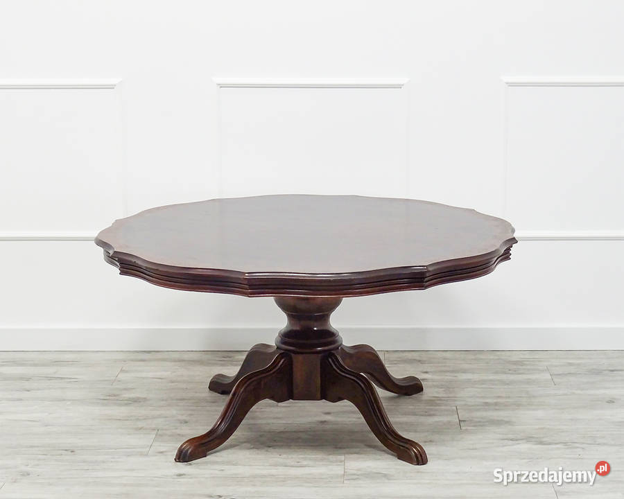 Stylowa ŁAWA orzechowa do salonu Okrągła Ława Kalisz