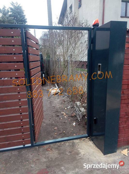 Brama przesuwna skrzydłowa sztachety poziome Otwock