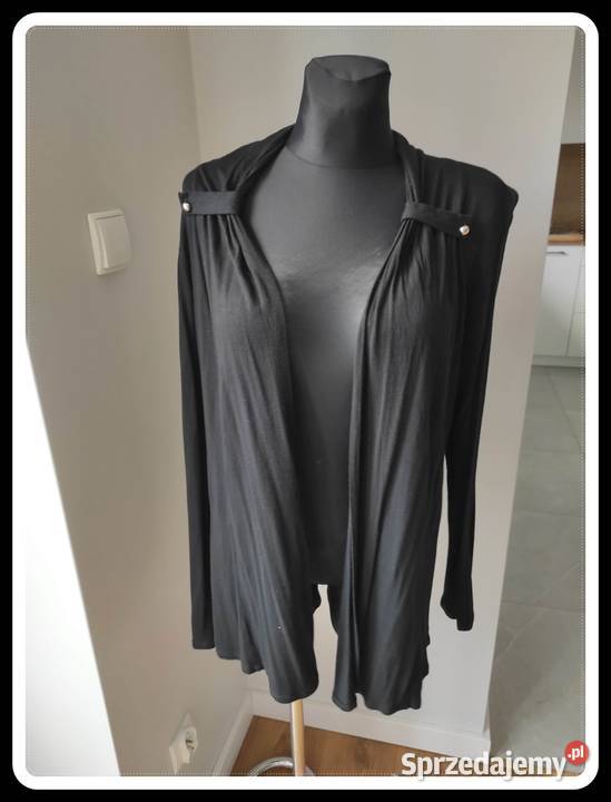 Lekki czarny sweterek narzutka kardigan 36 S Rozmiar 36(S) Płock
