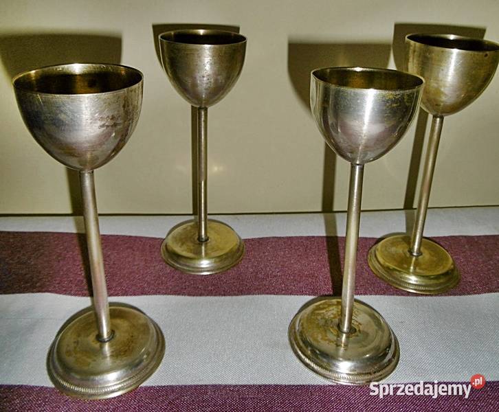 Kieliszki do likieru 6 sztuk platerowane wielkopolskie Ostrów Wielkopolski