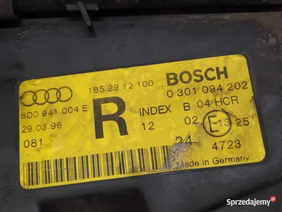 LAMPA PRZÓD PRAWA EU PRZED LIFT 5D0941004E Audi osobowe