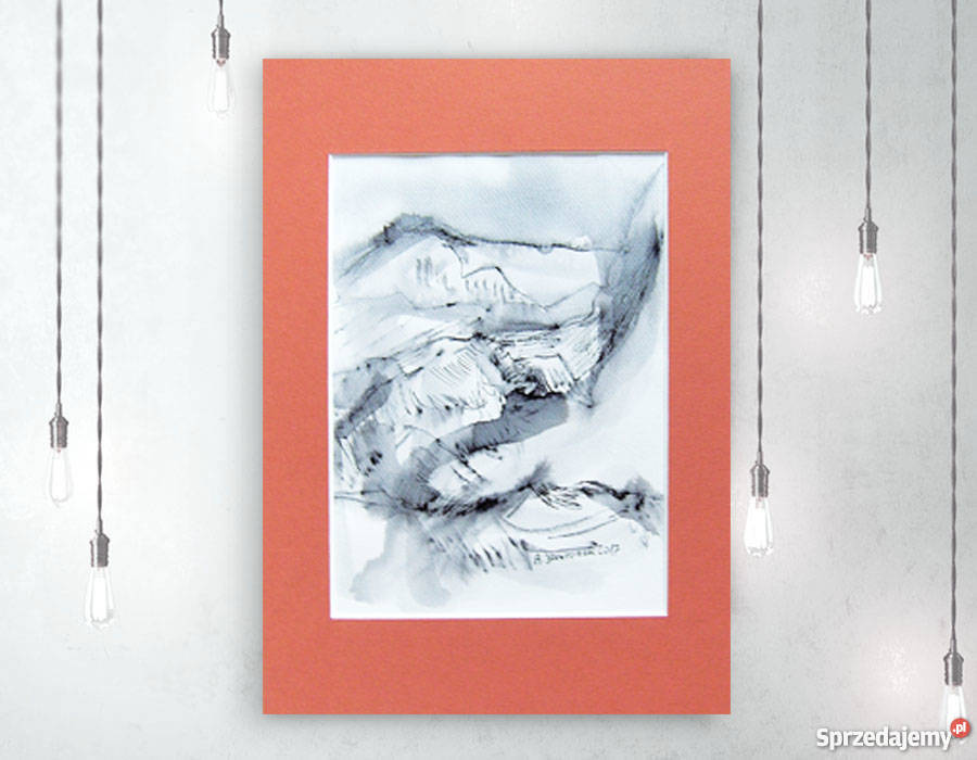krajobraz górski rysunekczarno biały pejzaż sprzedam