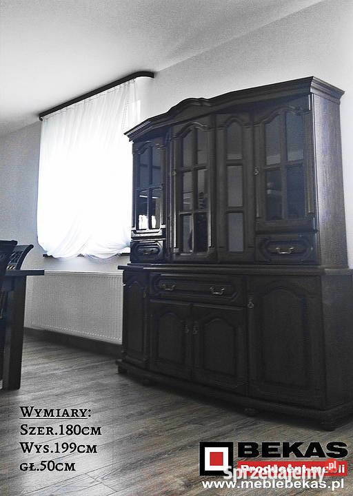 Stylowy Komplet Salonu Mebli Dębowych 3x Witryny 300cm Sokolniki Nowe sprzedam