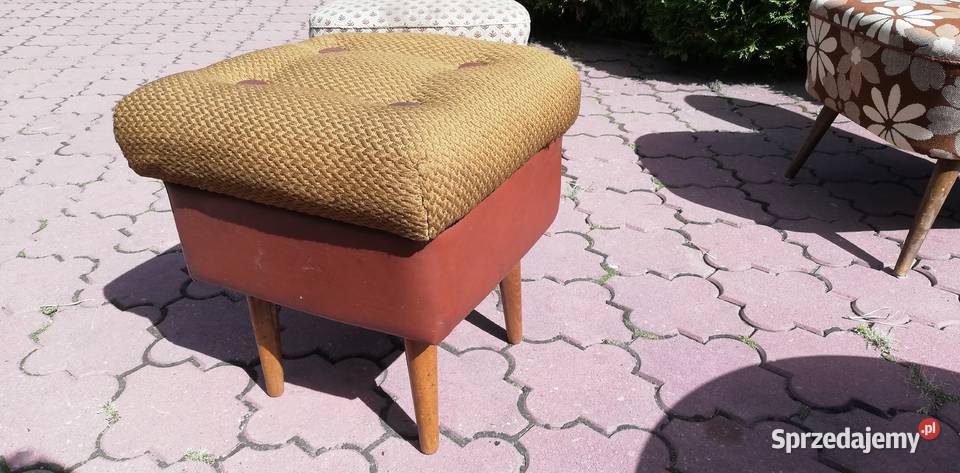 Pufa PRL art deco siedzisko patyczak Garwolin sprzedam