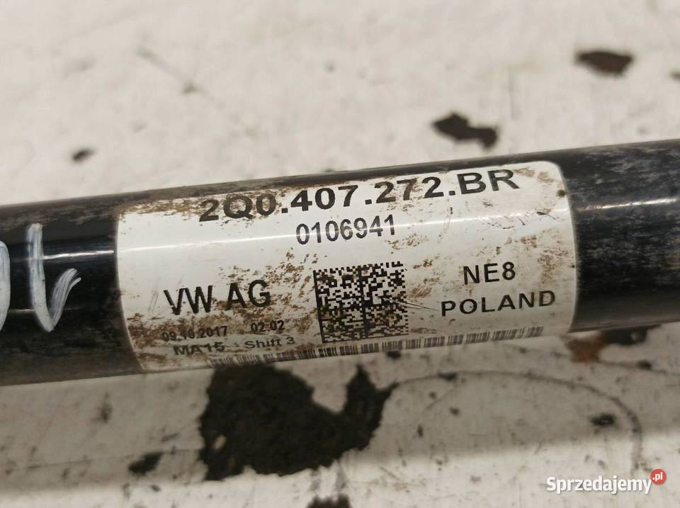 PÓŁOŚ PRAWY PRZÓD 10 MPI 65 2G 2Q0407272BR VW