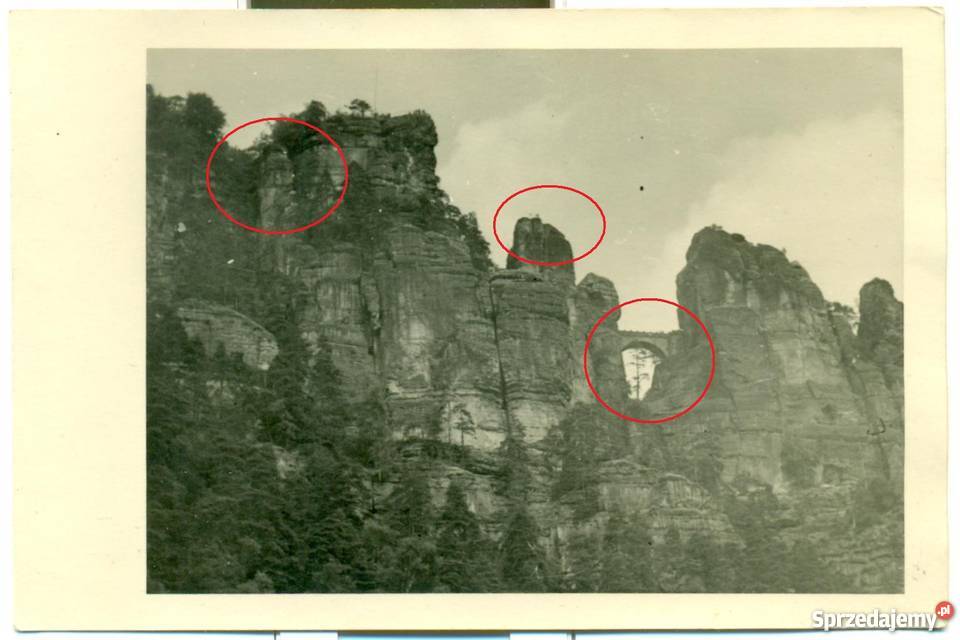 Stara fotografia pocztówka most w górach Ostrów Wielkopolski