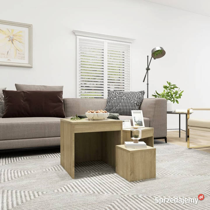 Stoliki wsuwane pod siebie 3 dąb sonoma WM808597 mazowieckie Warszawa