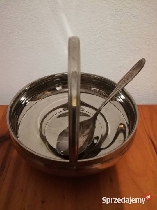 Stara cukiernica platerowana z łyżeczką Antyki