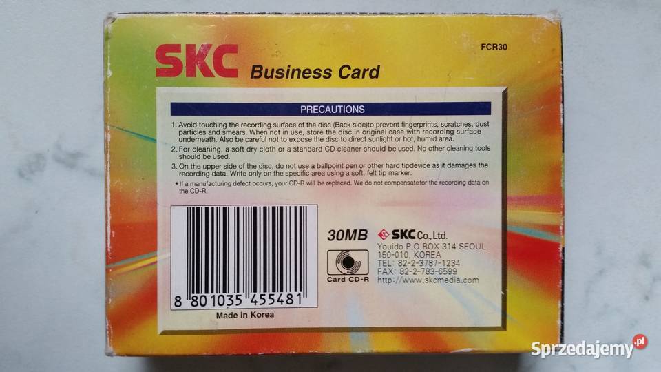 SKC Business Card CDR 30MB 10 sztuk Pozostałe Puławy