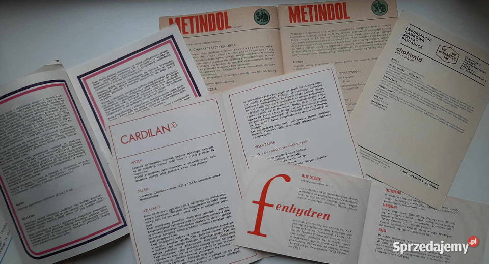 Ulotki reklamowe leków czasy PRLu
