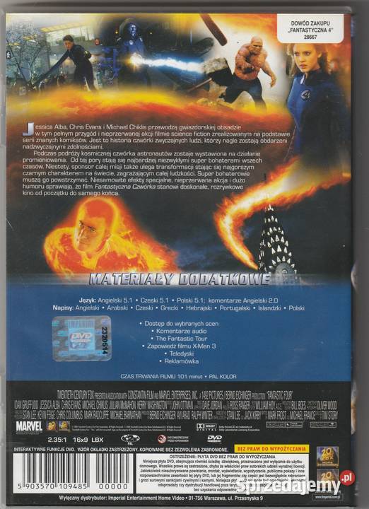 Fantastyczna czwórka DVD Filmy mazowieckie Pruszków