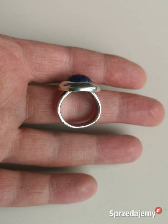 Pierścionek z lapis lazuli srebro vintage
