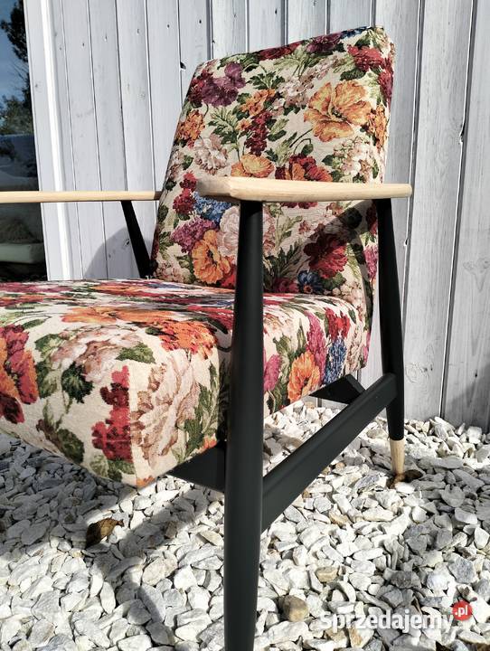 Fotel rumuński mocny zgrabny renowacji vintage Lubrza