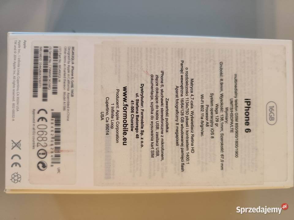 Sprzedam iPhone 6 w kolorze złotym Konin