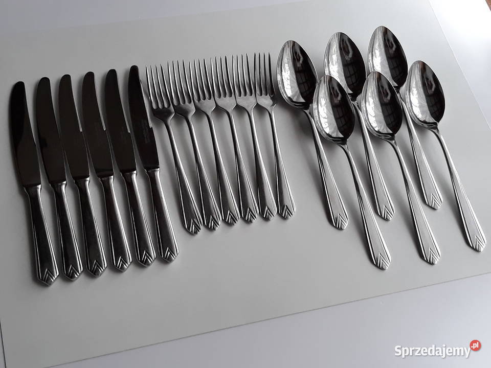 Sztućce PRL 18 elementów SIERŻANT Gerlach noże Dąbrowa Górnicza