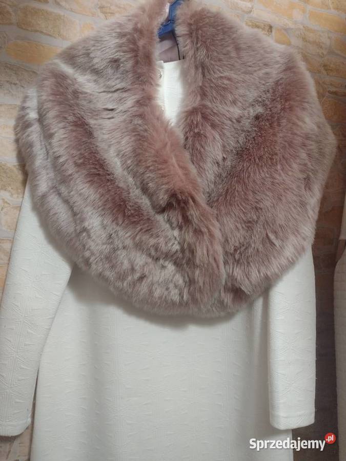 Wytworna ogromna różowa etola z Madrytu szal małopolskie