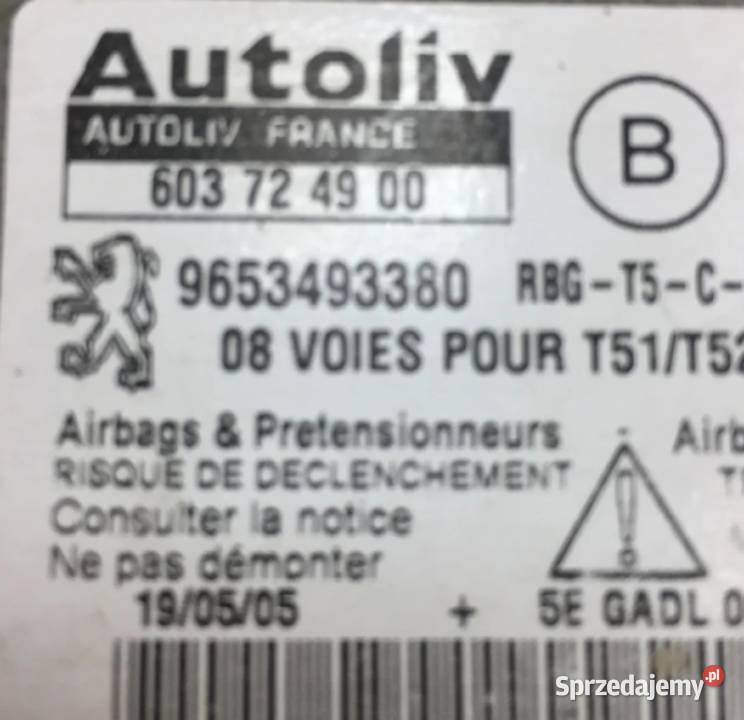 MODUŁ PODUSZEK POWIETRZNYCH SENSOR AIRBAG Części samochodowe Działoszyce sprzedam