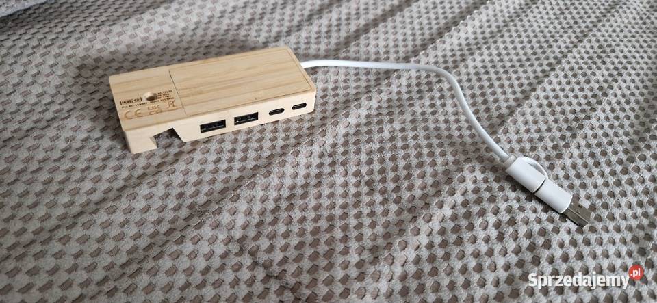 Powerbank adapter hub 4w1 bambusowy usb Kraków