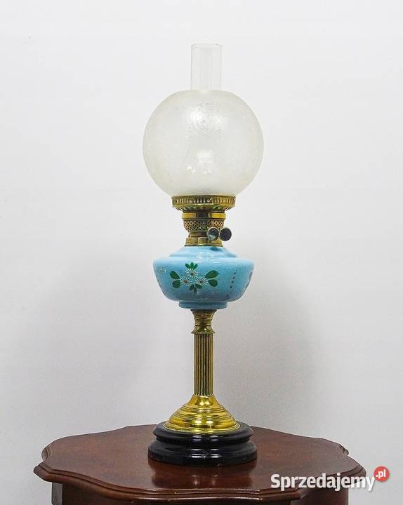 Antyk LAMPA NAFTOWA z XX wieku Szklany Klosz Kalisz sprzedam