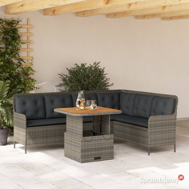 2częściowa sofa ogrodowa z poduszkami szara mazowieckie Warszawa