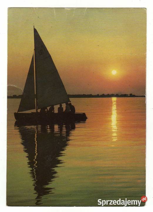 ZACHÓD SŁOŃCA JEZIOREM POCZTÓWKA Krynki