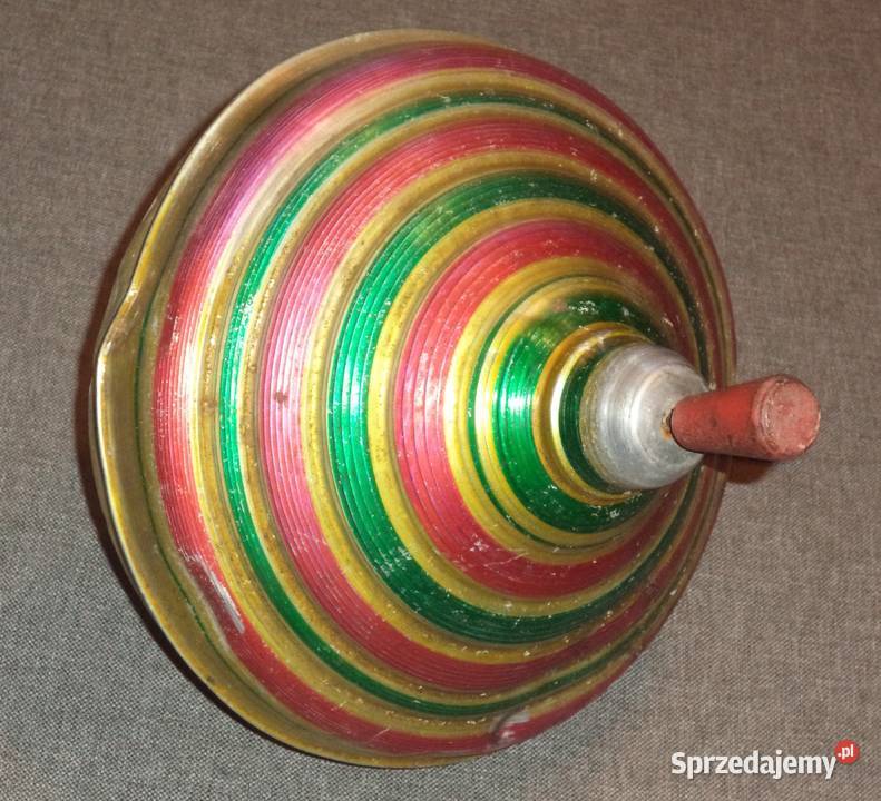 Stary wirujący metalowy bąk zabawka PRLu 3 Antyki, Sztuka, Kolekcje