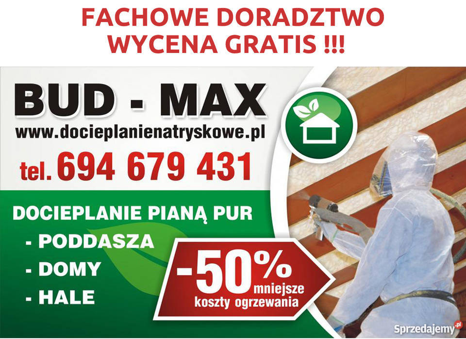 Natryskowe izolacje pianka pur poddasze izolacja Dom i Ogród sprzedam