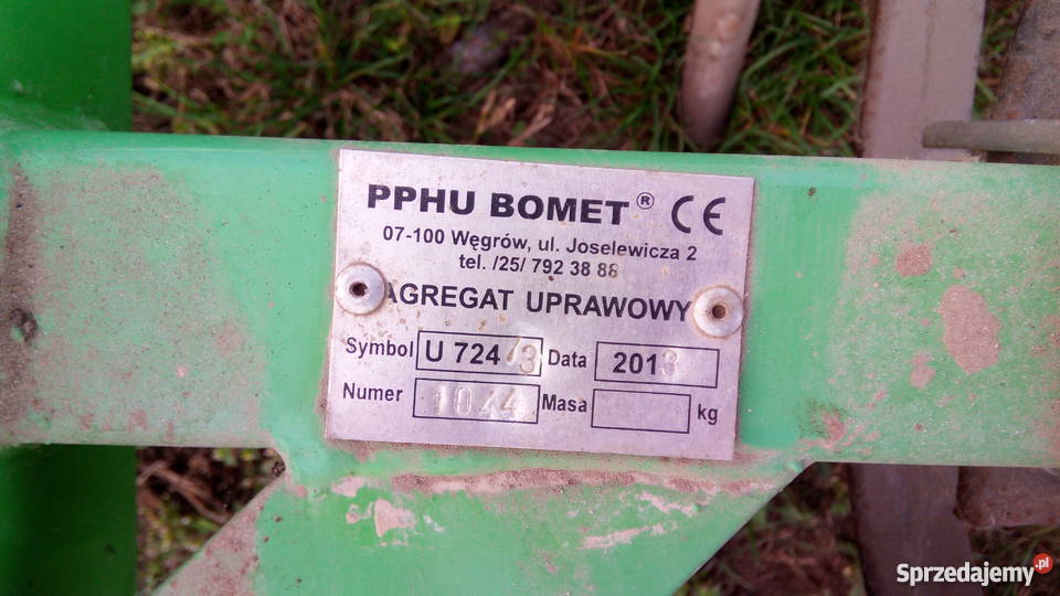 Agregat Uprawowy BOMET 21m podwójny wałek 2013 lubelskie Snopków
