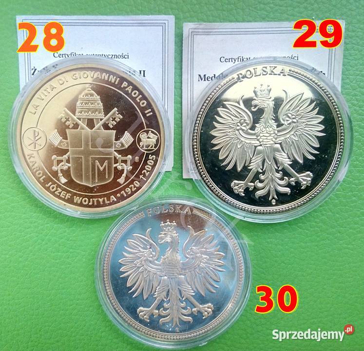 GIGANT 70 mm Moneta Banknot Srebro 20 Bolesław Sosnowiec