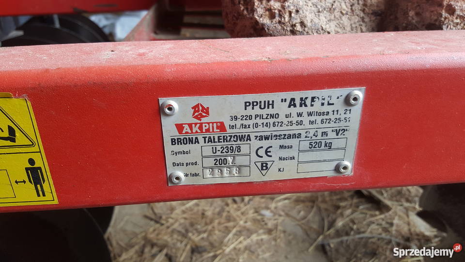 Brona talerzowa 24m nieuszkodzony lubelskie Zakrzówek