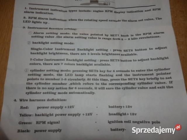 Nowy obrotomierz samochodowy motocyklowy chrom Jasienica