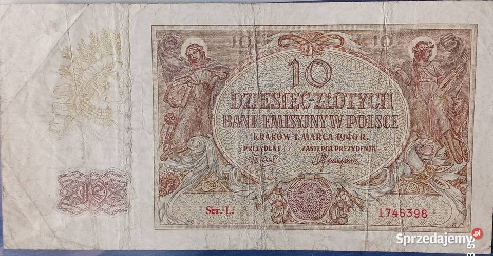 10 Złotych 1940 r Kraków ser L Konin