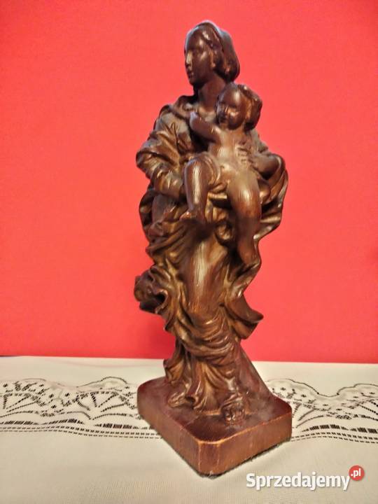 Matka Boża Boska z dzieciątkiem Jezus stara Porcelana i szkło Gniezno