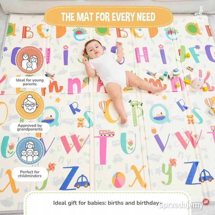 Mata piankowa do zabawy niemowląt 150x180 Myszyniec