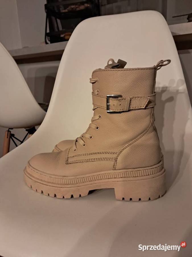 beżowe botki rozmiar 38 stan 3 razy założone Kozaki Sandomierz