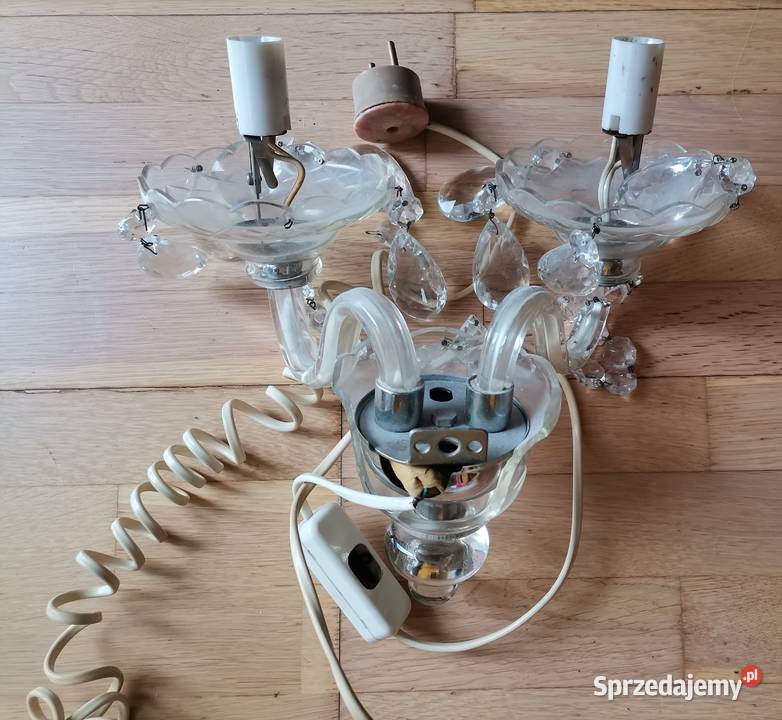 240 KINKIET szklany PRL Sprawny ale zmęczony Łódź sprzedam