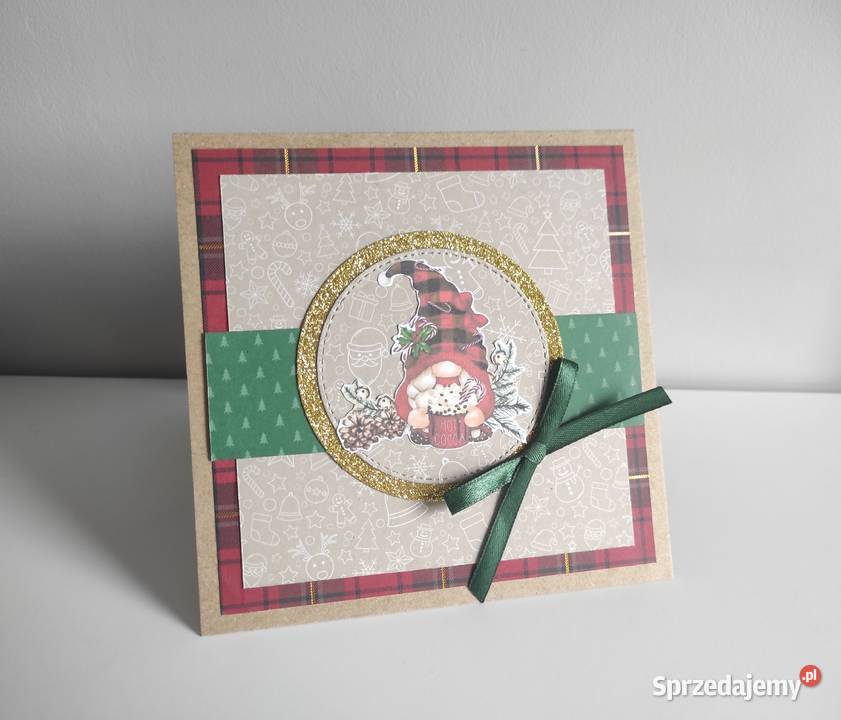 Kartka ręcznie robiona świąteczna Boże Łódź