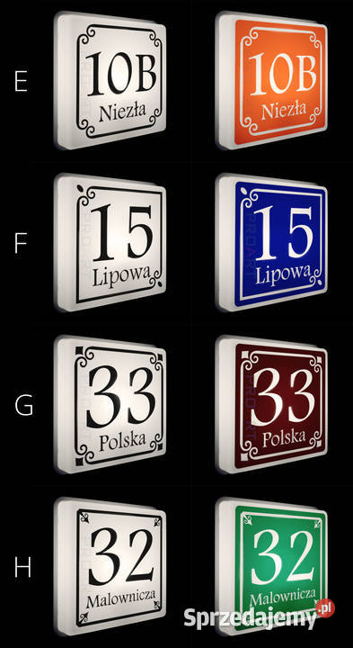 LED PODŚWIETLANY numer domu tabliczka adresowa Tablice i numery mazowieckie Warszawa