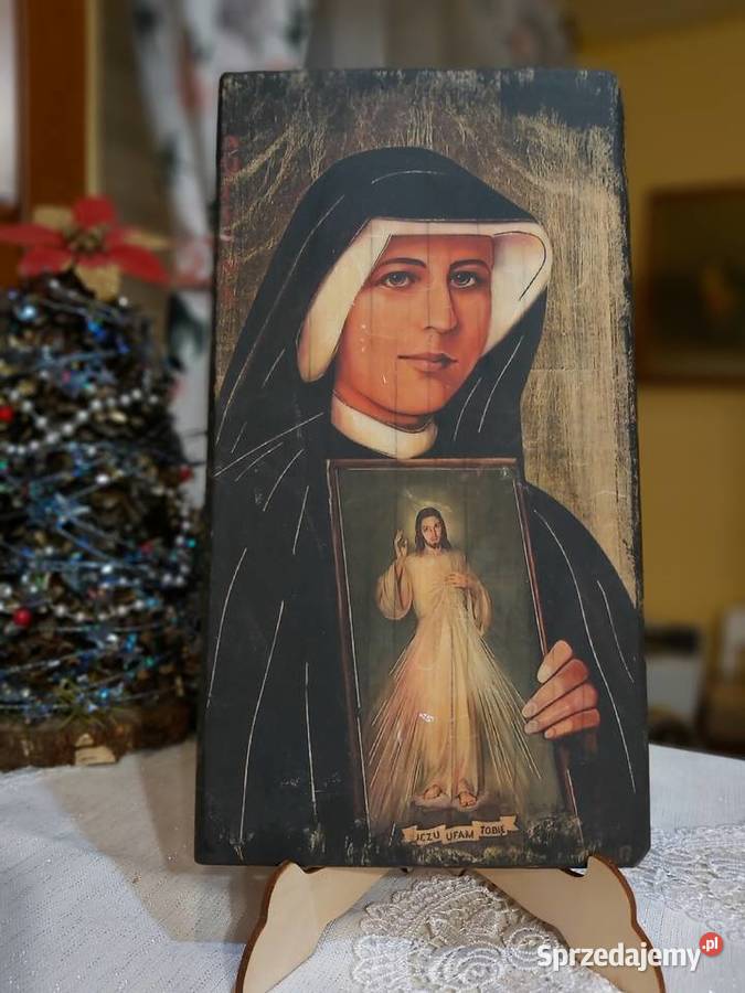 Ikony na desce sw Józef sw Barbara św Faustyna podkarpackie Dobrzechów
