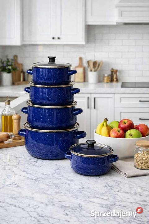 Nowe Garnki Emaliowane Zestaw 5 pomorskie