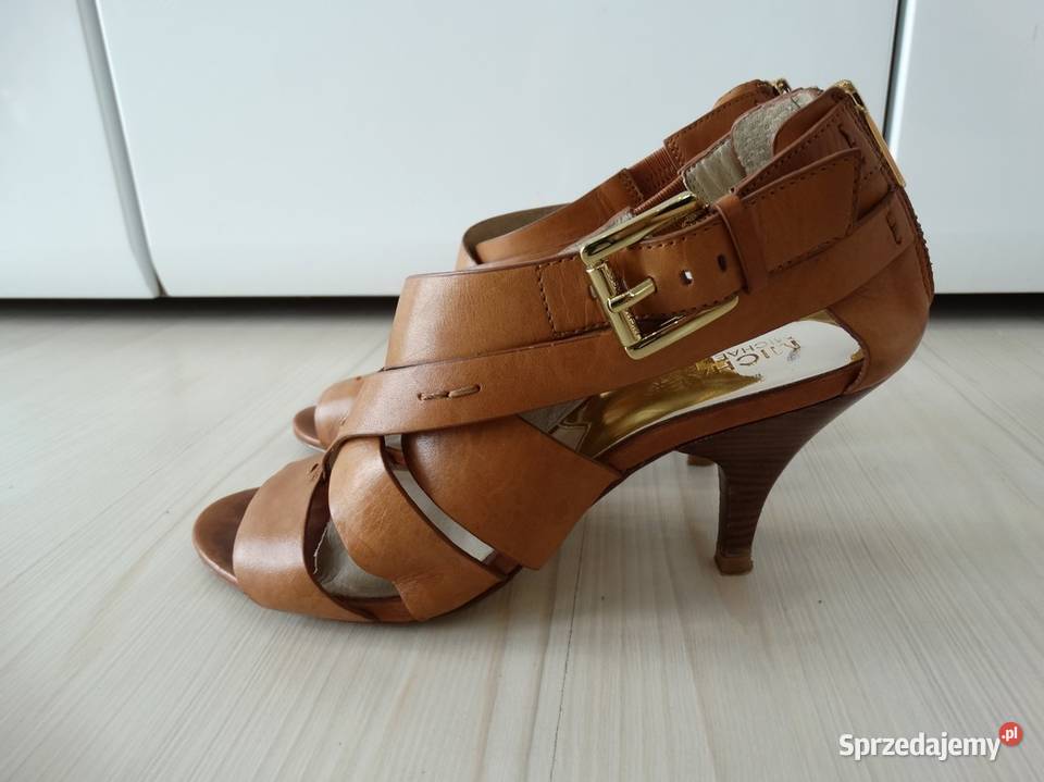 Buty Sandały Skórzane Skóra Naturalna Camelowe brązowy/beżowy podlaskie Łomża