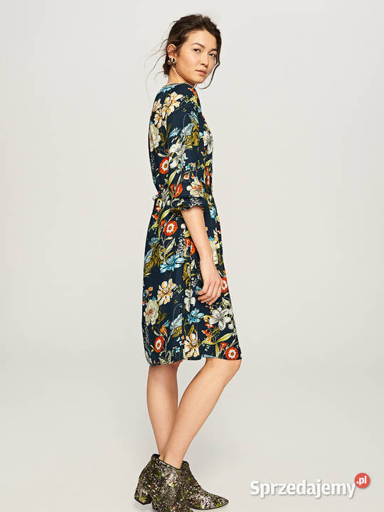 Sukienka Reserved 46 3XL midi w kwiaty kolorowe Szczecin