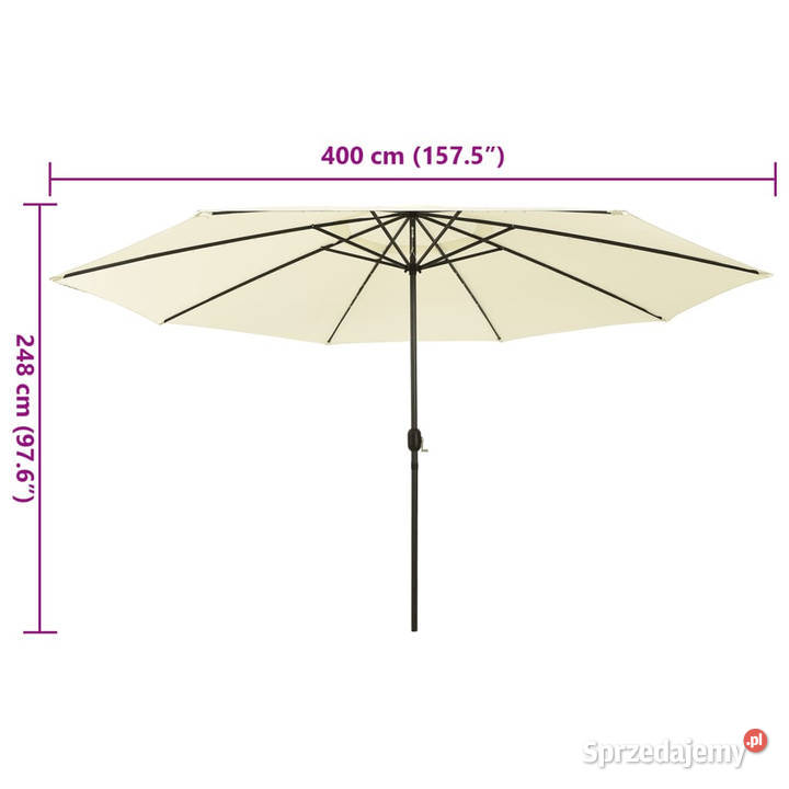 Parasol ogrodowy z LED 400 piaskowy WM312530 Warszawa