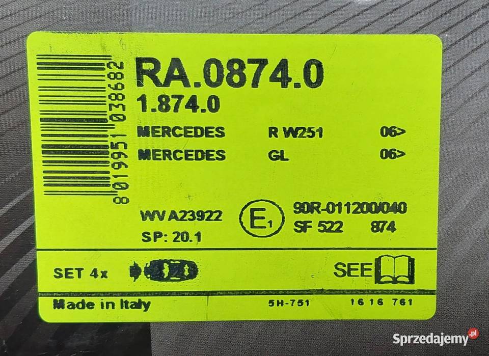 KLOCKI HAMULCOWE PRZÓD MERCEDES M W164 R W251 Mielęcin
