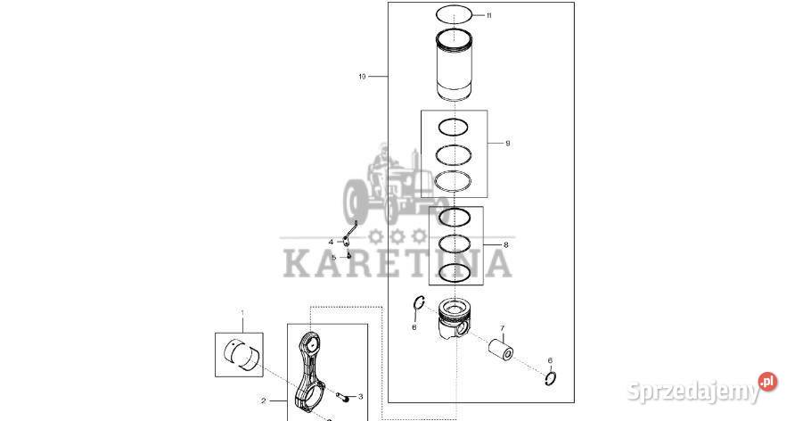 John Deere 9470RX Pręt łączący DZ114765 Silnik