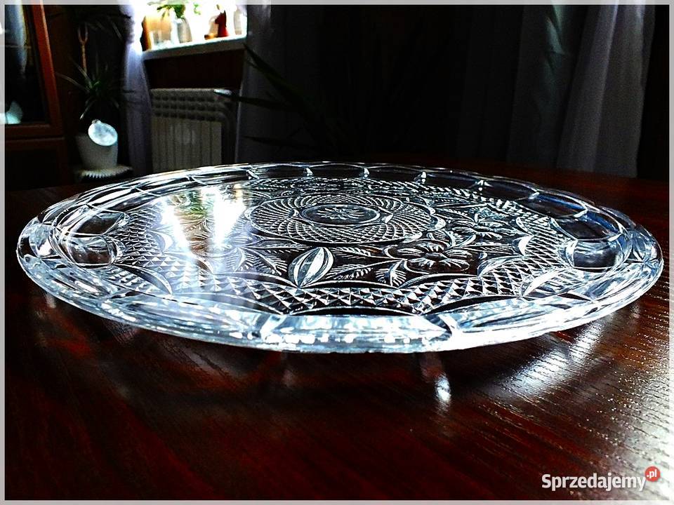 Duży Talerz kryształowy Patera 31 z lat 4050 Antyki