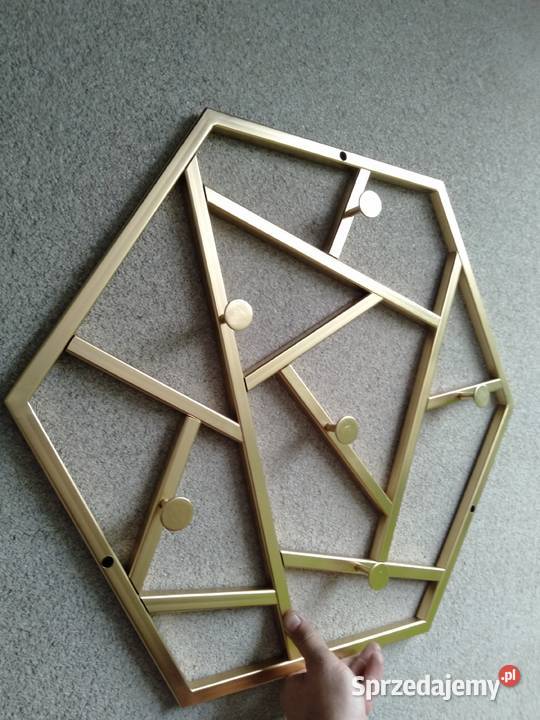 Wieszak złoty heksagon Pozostałe Tomaszów Lubelski