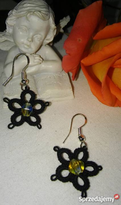 Kolczyki Frywolitkowe Wiśniowa